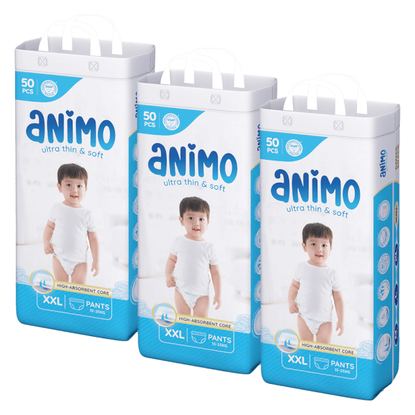 Combo 3 tã Quần Animo Siêu Mềm Thoáng (XXL, 50 miếng)