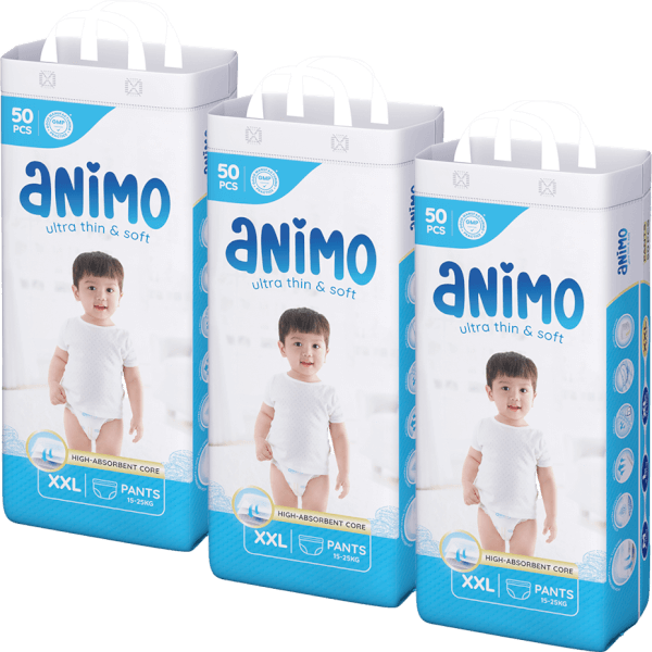 Combo 3 tã Quần Animo Siêu Mềm Thoáng (XXL, 50 miếng)