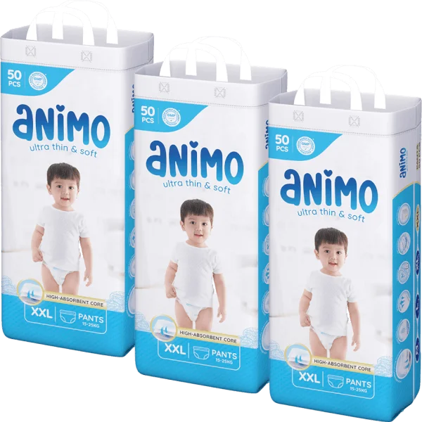 Combo 3 tã Quần Animo Siêu Mềm Thoáng (XXL, 50 miếng)