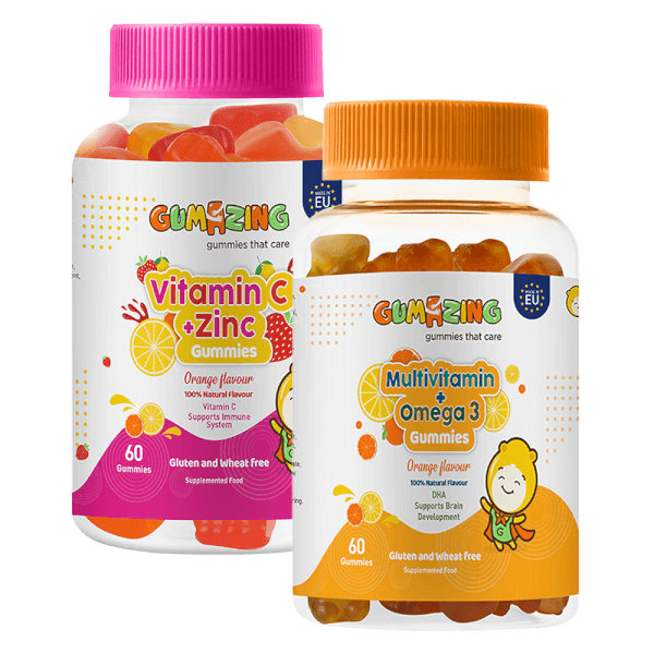 Combo 1 TPBS Gumazing Multivitamin + Omega 3 Gummies và 1 TPBS Gumazing Vitamin C + Zinc Gummies
