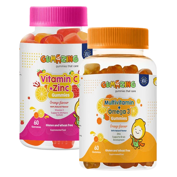 Combo 1 TPBS Gumazing Multivitamin + Omega 3 Gummies và 1 TPBS Gumazing Vitamin C + Zinc Gummies