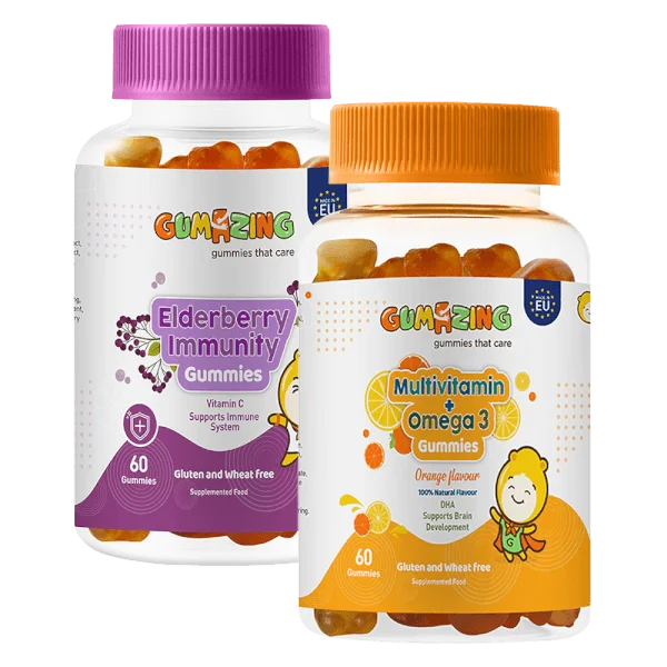 Combo 1 TPBS Gumazing Multivitamin + Omega 3 Gummies và 1 TPBS Gumazing Elderberry Immunity Gummies