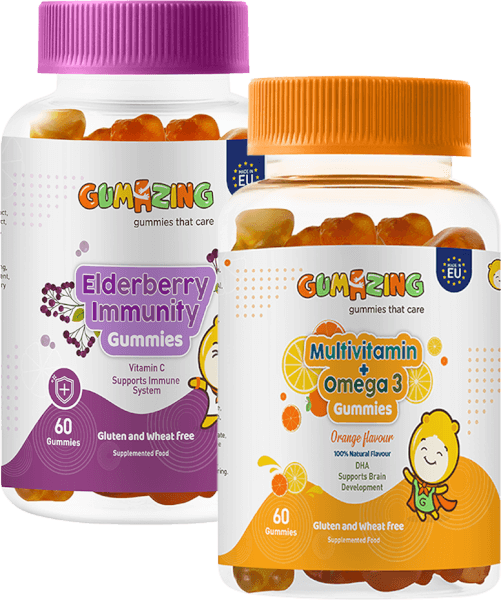 Combo 1 TPBS Gumazing Multivitamin + Omega 3 Gummies và 1 TPBS Gumazing Elderberry Immunity Gummies