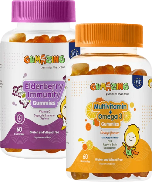 Combo 1 TPBS Gumazing Multivitamin + Omega 3 Gummies và 1 TPBS Gumazing Elderberry Immunity Gummies