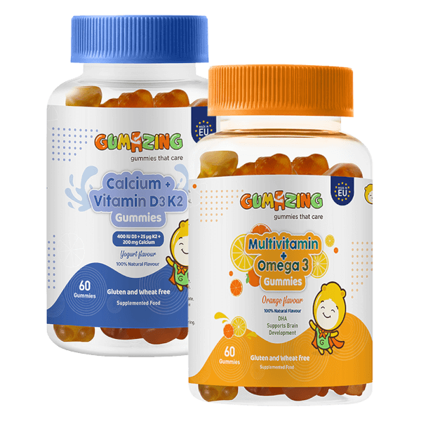 Combo 1 TPBS Gumazing Multivitamin + Omega 3 Gummies và 1 TPBS Gumazing Calcium + Vitamin D3K2 Gummies