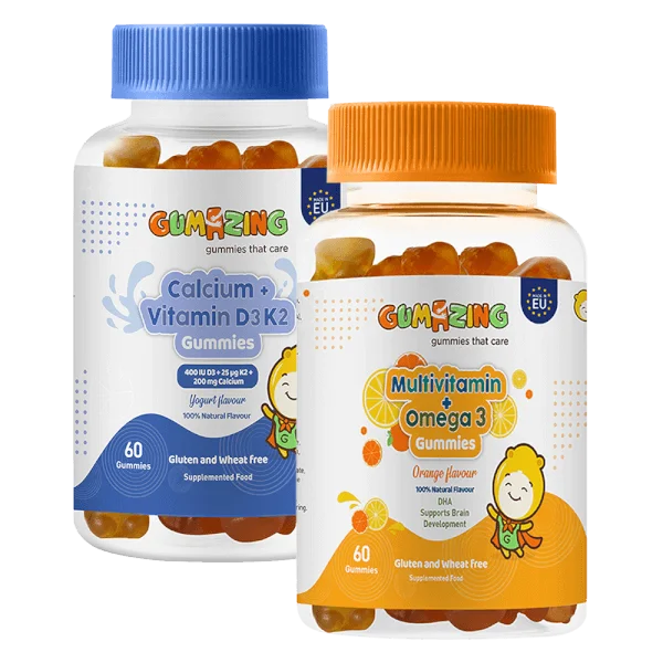 Combo 1 TPBS Gumazing Multivitamin + Omega 3 Gummies và 1 TPBS Gumazing Calcium + Vitamin D3K2 Gummies