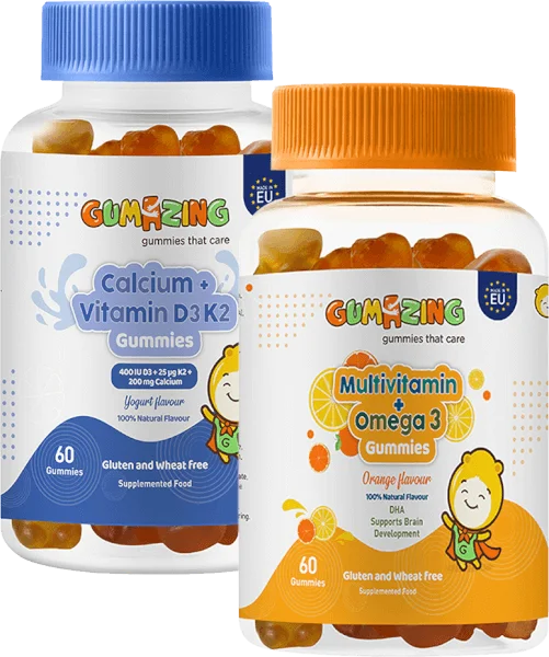 Combo 1 TPBS Gumazing Multivitamin + Omega 3 Gummies và 1 TPBS Gumazing Calcium + Vitamin D3K2 Gummies