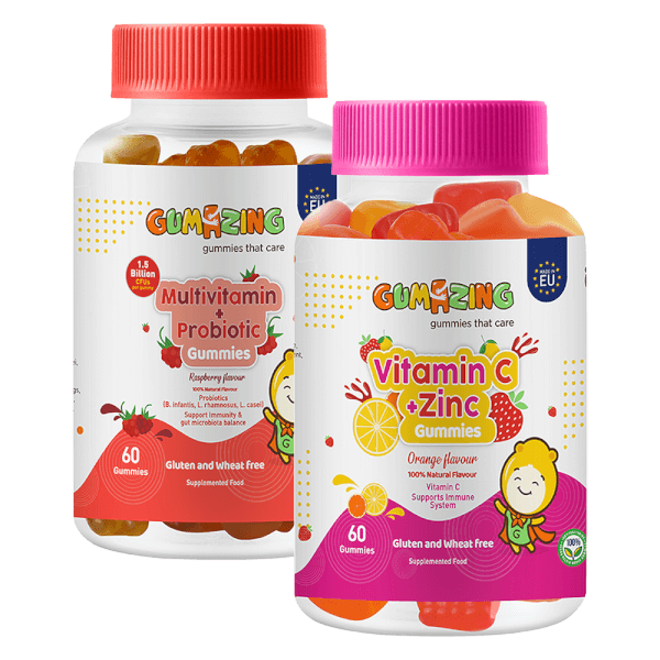 Combo 1 TPBS Gumazing Vitamin C + Zinc Gummies và 1 TPBS Gumazing Multivitamin + Probiotic Gummies