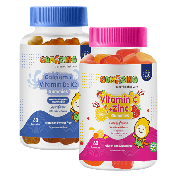 Combo 1 TPBS Gumazing Vitamin C + Zinc Gummies và 1 TPBS Gumazing Calcium + Vitamin D3K2 Gummies