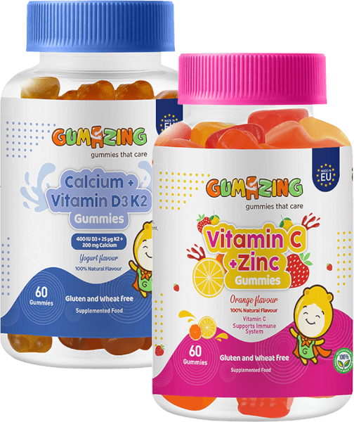 Combo 1 TPBS Gumazing Vitamin C + Zinc Gummies và 1 TPBS Gumazing Calcium + Vitamin D3K2 Gummies