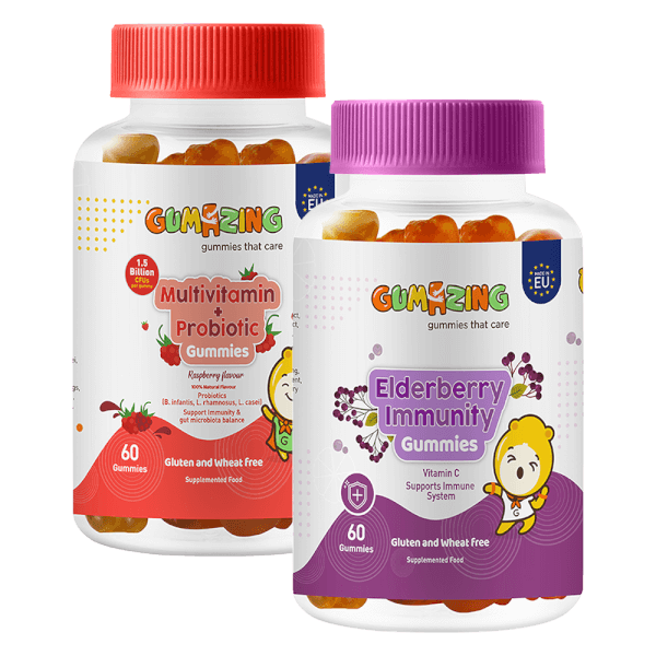 Combo 1 TPBS Gumazing Elderberry Immunity Gummies và 1 TPBS Gumazing Multivitamin + Probiotic Gummies