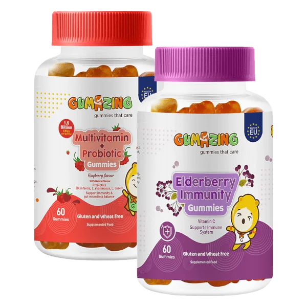 Combo 1 TPBS Gumazing Elderberry Immunity Gummies và 1 TPBS Gumazing Multivitamin + Probiotic Gummies