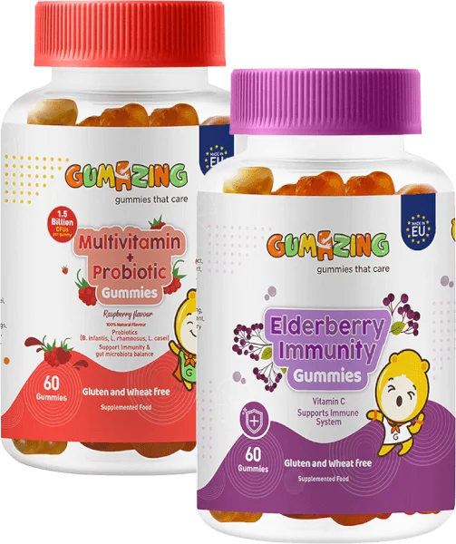 Combo 1 TPBS Gumazing Elderberry Immunity Gummies và 1 TPBS Gumazing Multivitamin + Probiotic Gummies