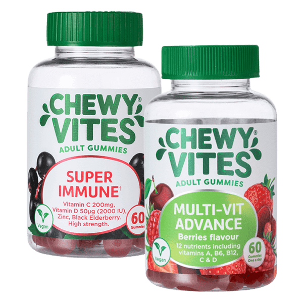 Combo 1 Thực phẩm bổ sung CHEWY VITES ADULT GUMMIES MULTI-VIT ADVANCE và 1 Thực phẩm bổ sung CHEWY VITES ADULT GUMMIES SUPER IMMUNE
