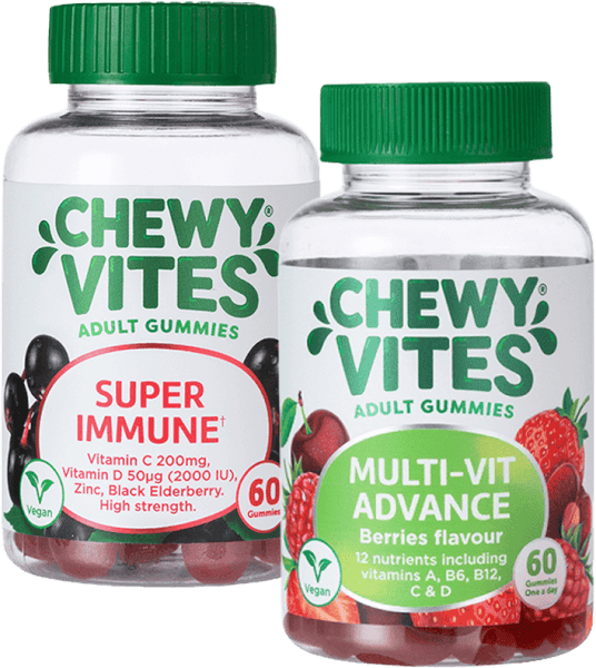 Combo 1 Thực phẩm bổ sung CHEWY VITES ADULT GUMMIES MULTI-VIT ADVANCE và 1 Thực phẩm bổ sung CHEWY VITES ADULT GUMMIES SUPER IMMUNE