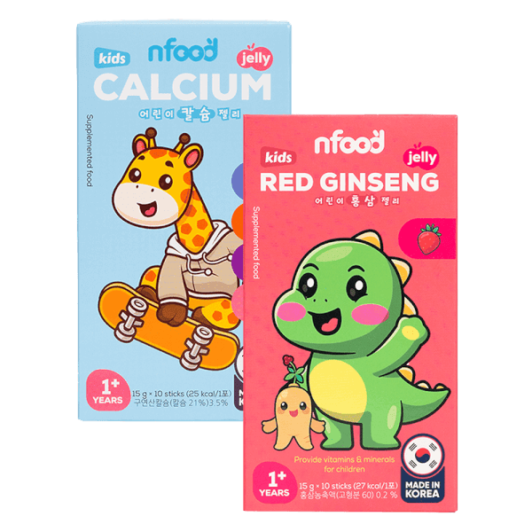 Combo 1 THỰC PHẨM BỔ SUNG THẠCH CALCI TRẺ EM NFOOD HƯƠNG ĐÀO và 1 THỰC PHẨM BỔ SUNG THẠCH HỒNG SÂM TRẺ EM NFOOD