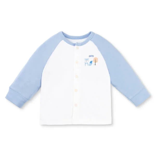 Set 2 Bộ kháng khuẩn Modal dài Animo VD0725008 (0-24M, màu Xanh biển - Trắng, NN05)