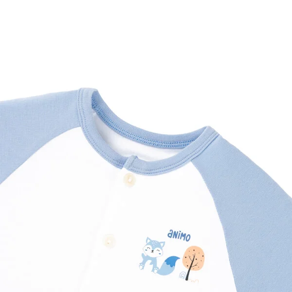 Set 2 Bộ kháng khuẩn Modal dài Animo VD0725008 (0-24M, màu Xanh biển - Trắng, NN05)