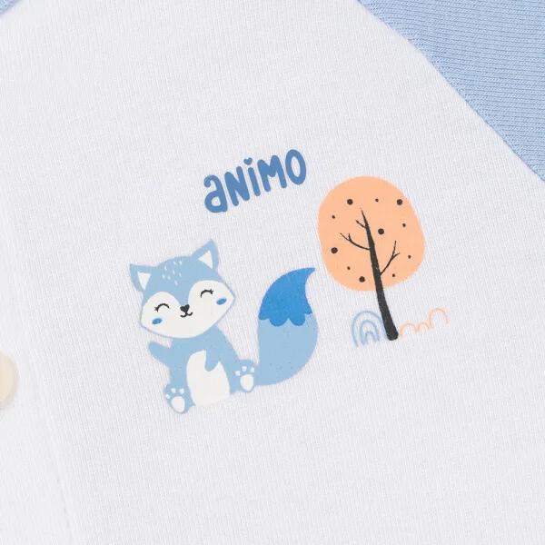 Set 2 Bộ kháng khuẩn Modal dài Animo VD0725008 (0-24M, màu Xanh biển - Trắng, NN05)