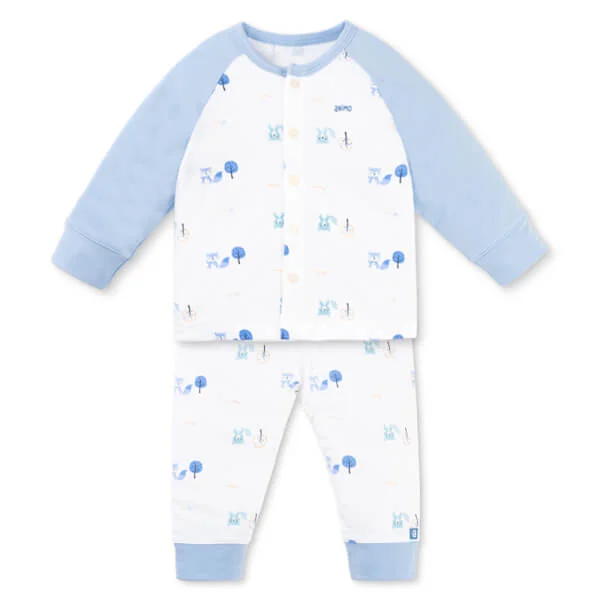 Set 2 Bộ kháng khuẩn Modal dài Animo VD0725008 (0-24M, màu Xanh biển - Trắng, NN05)