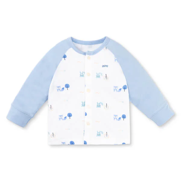 Set 2 Bộ kháng khuẩn Modal dài Animo VD0725008 (0-24M, màu Xanh biển - Trắng, NN05)