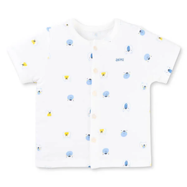 Set 2 Bộ kháng khuẩn Modal ngắn Animo VD0725005 (0-24M, màu Xanh biển - trắng, TT06)