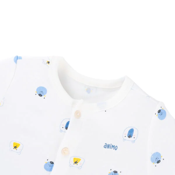 Set 2 Bộ kháng khuẩn Modal ngắn Animo VD0725005 (0-24M, màu Xanh biển - trắng, TT06)