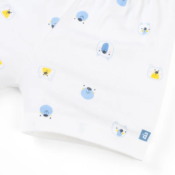 Set 2 Bộ kháng khuẩn Modal ngắn Animo VD0725005 (0-24M, màu Xanh biển - trắng, TT06)