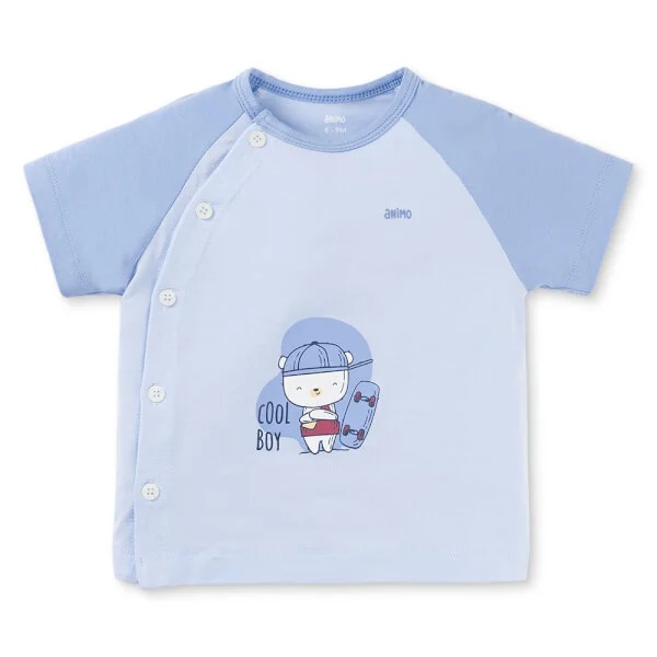 Set 2 Bộ kháng khuẩn Modal ngắn Animo BMC0925001 (0-24M, màu Xanh dương - Xanh biển, DD06)