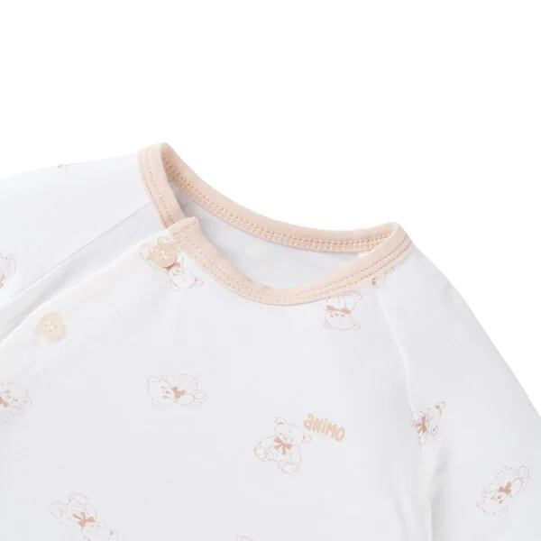 Set 2 Bộ kháng khuẩn Modal dài Animo BMC0925003 (0-24M, màu Be - Trắng, NN06)