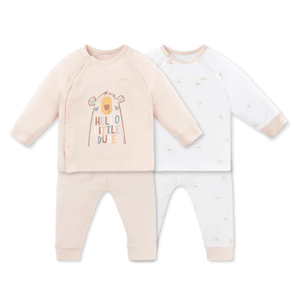 Set 2 Bộ kháng khuẩn Modal dài Animo BMC0925003 (0-24M, màu Be - Trắng, NN06)