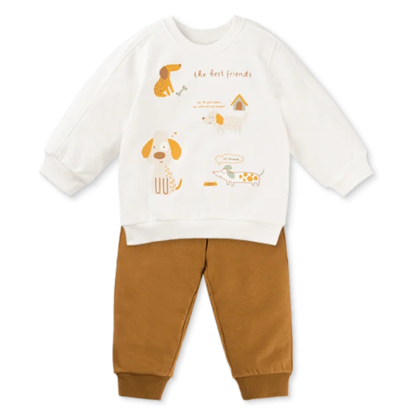 Bộ đông bé trai dài Animo ST0825007 (1-4Y, màu Be - Nâu, TT02)