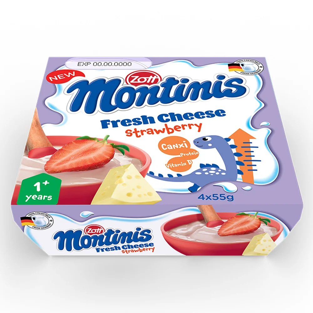 Phô mai tươi Montinis vị Dâu 220gr (4*55gr)