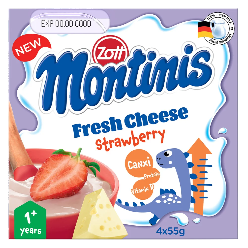 Combo 2 Phô mai tươi Montinis vị Dâu 220gr (4*55gr)