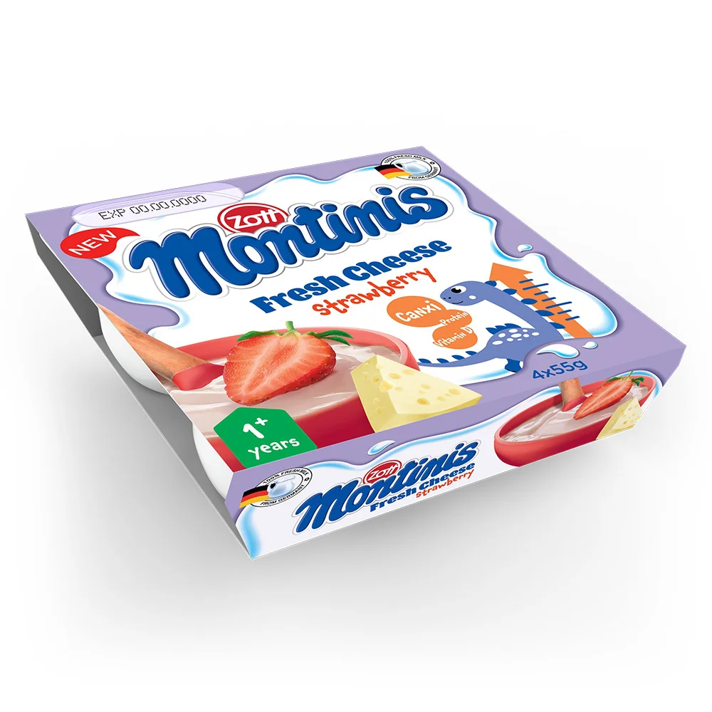 Combo 2 Phô mai tươi Montinis vị Dâu 220gr (4*55gr)