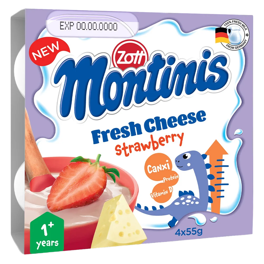 Combo 2 Phô mai tươi Montinis vị Dâu 220gr (4*55gr)