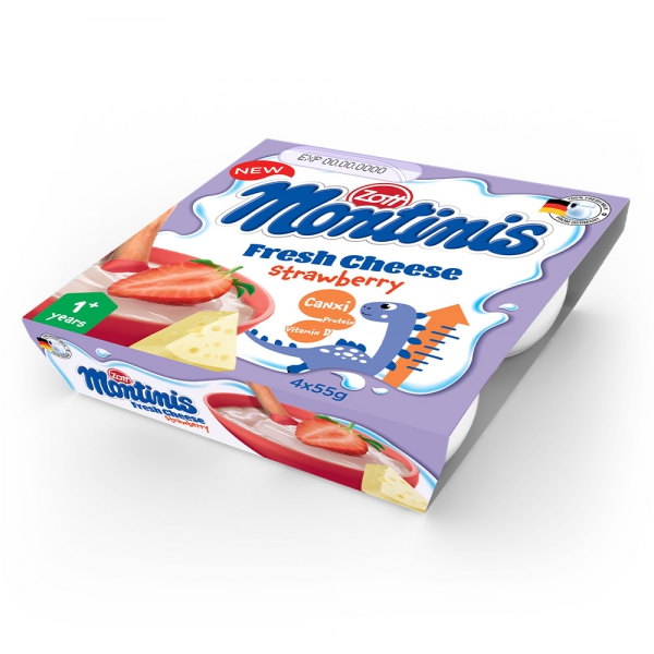 Phô mai tươi Montinis vị Dâu 220gr (4*55gr)