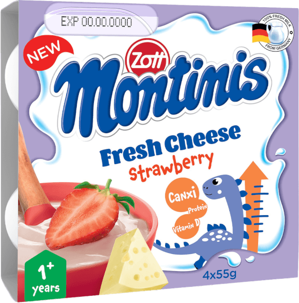Phô mai tươi Montinis vị Dâu 220gr (4*55gr)