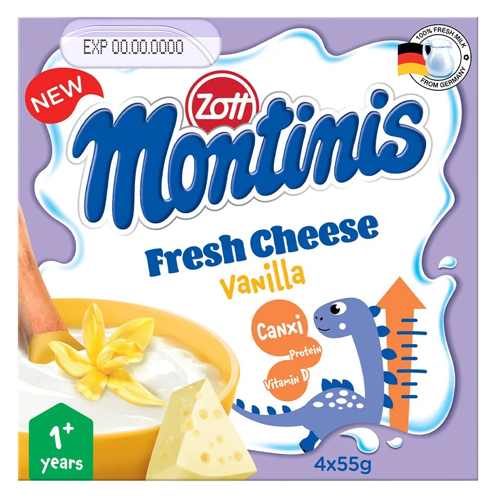 Phô mai tươi Montinis vị Vani 220gr (4*55gr)