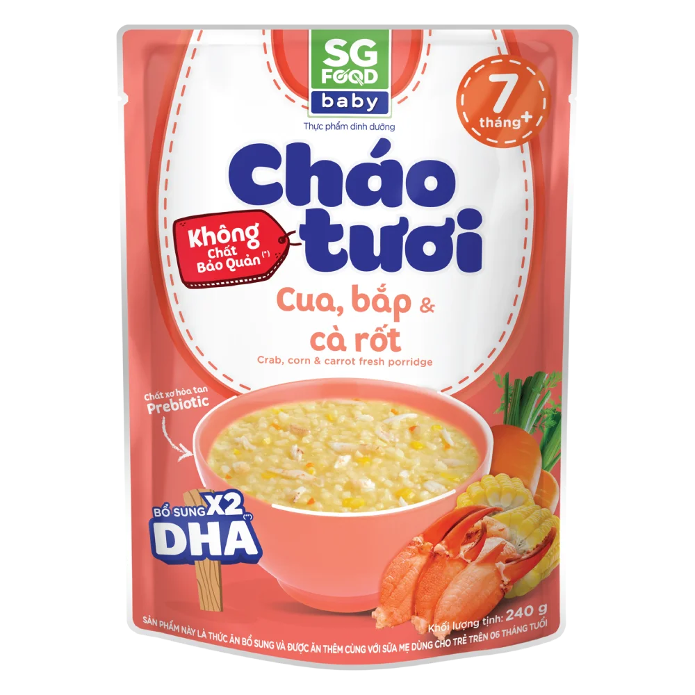 Cháo tươi baby cua, bắp cà rốt 240g SGF