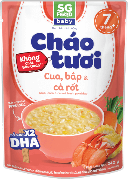 Cháo tươi baby cua, bắp cà rốt 240g SGF