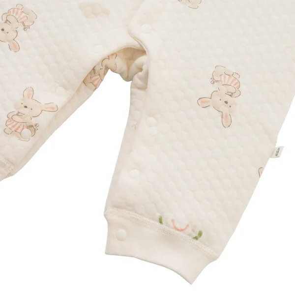 Bodysuit đông vải dày Animo MN0925028 (0-12M, Trắng)