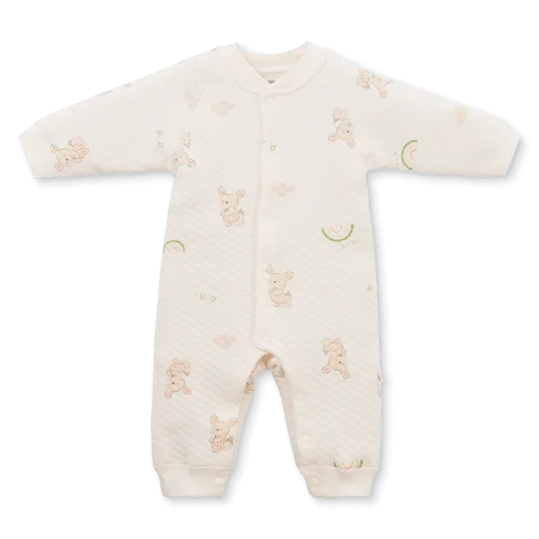 Bodysuit đông vải dày Animo MN0925028 (0-12M, Trắng)