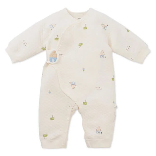 Bodysuit đông vải dày Animo MN0925027 (0-12M,Trắng)