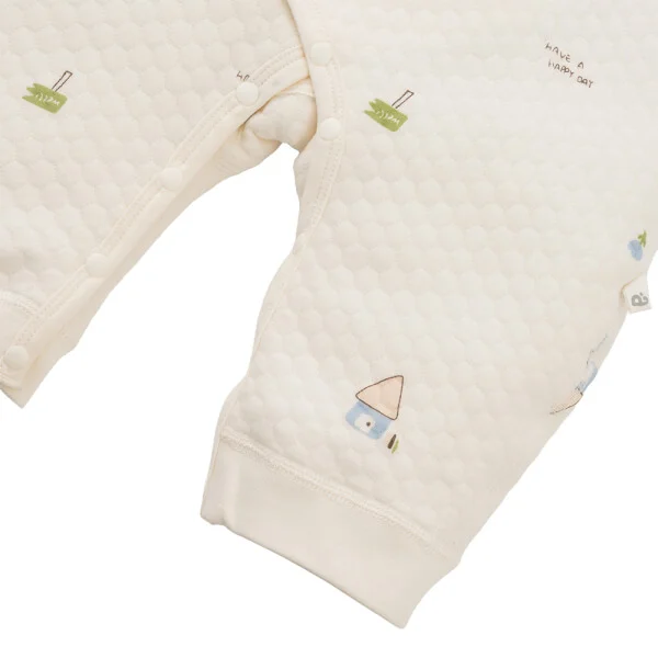 Bodysuit đông vải dày Animo MN0925027 (0-12M,Trắng)