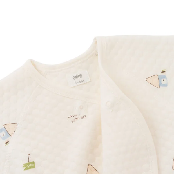 Bodysuit đông vải dày Animo MN0925027 (0-12M,Trắng)