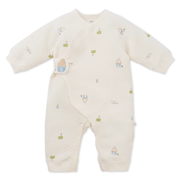 Bodysuit đông vải dày Animo MN0925027 (0-12M,Trắng)