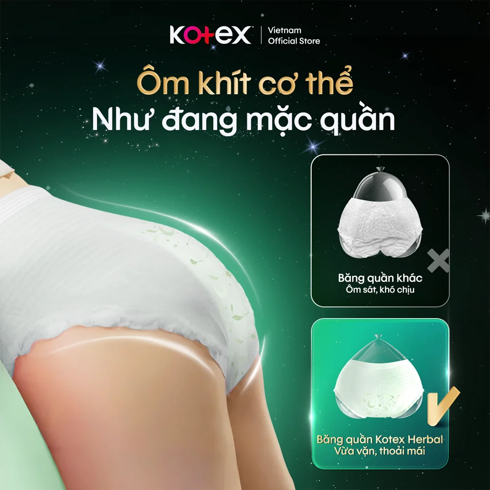 Combo 3 BVS Kotex Băng quần thảo dược (L/XL)