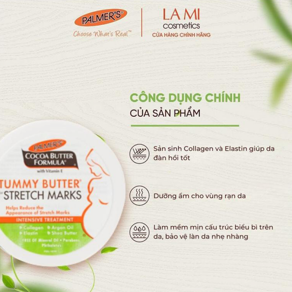 Bơ đậm đặc ngăn ngừa rạn da vùng bụng Palmers 125gr