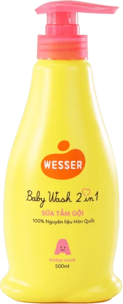 Sữa tắm gội Wesser 2 in 1 500ml (Hồng)